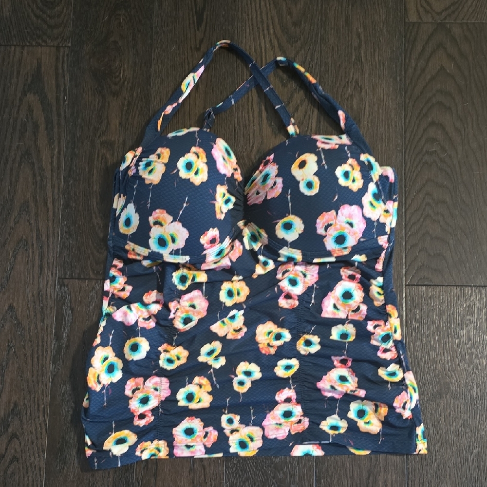 Seafolly Navy Floral Tankini Top